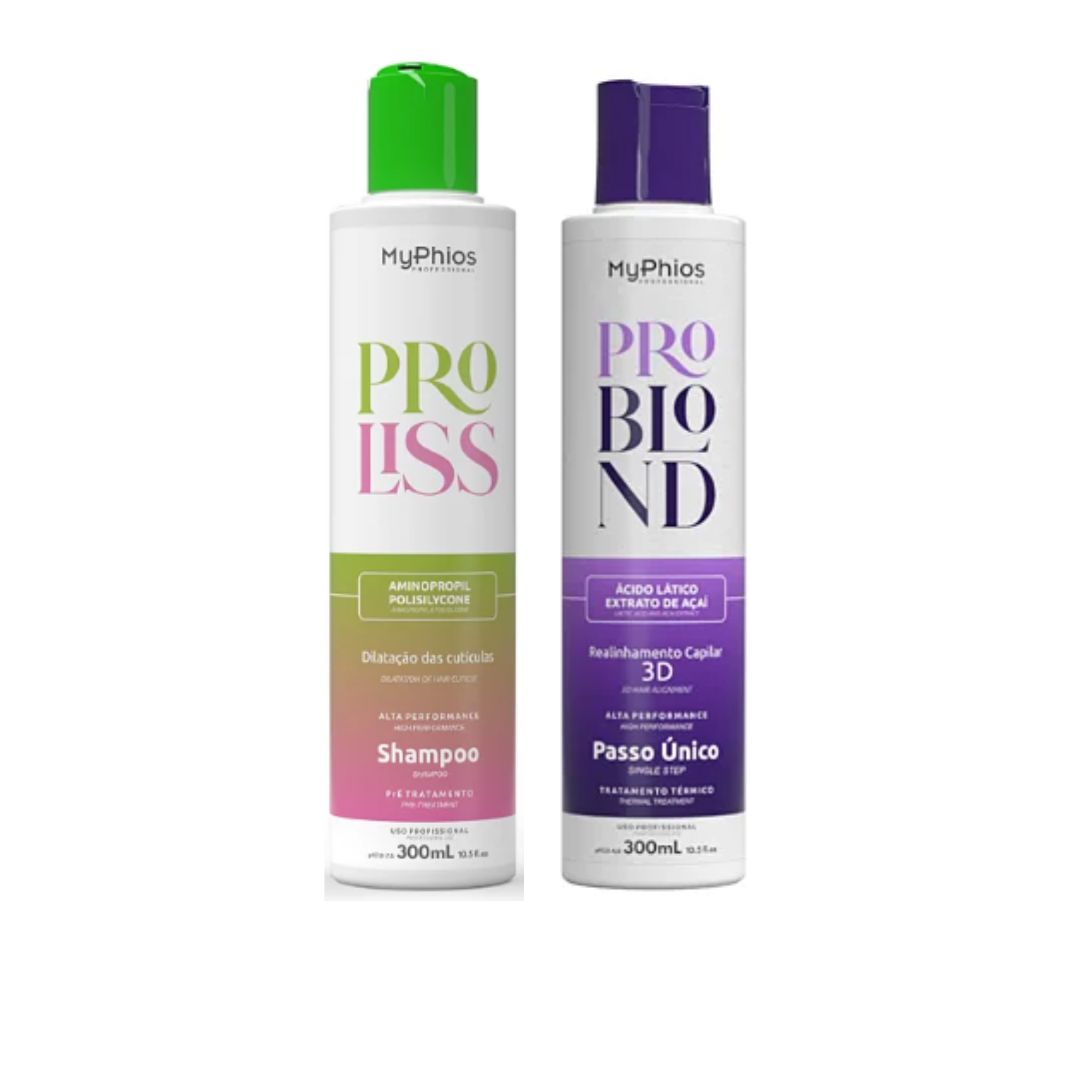 MY PHIOS My Phios Shampoo + Pro Blond Progressive Brush Realignment Kit 2x 300ml / 2x 10.14 fl oz