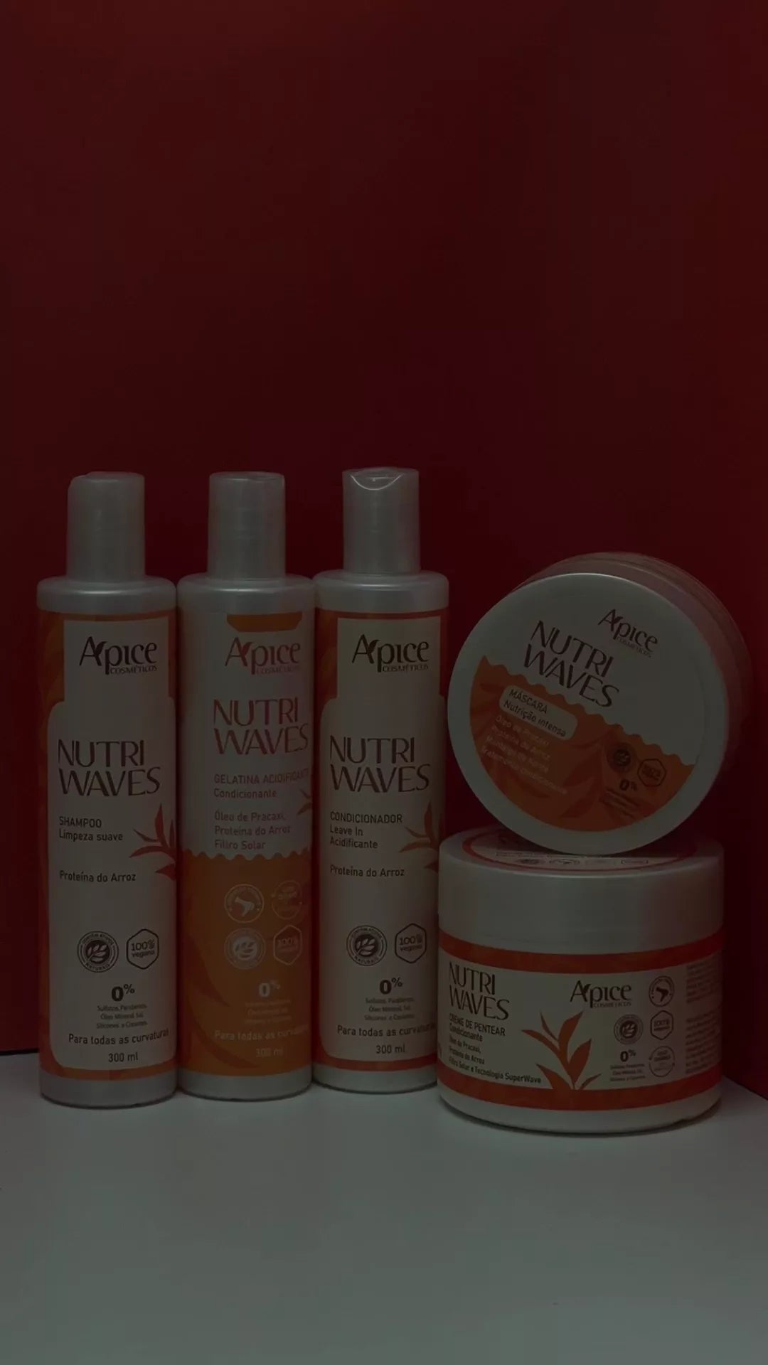 Nutri Waves Wavy Hair Kit - Shampoo, Conditioner, Gel, Mask and Styling Cream (5 ITEMS)
