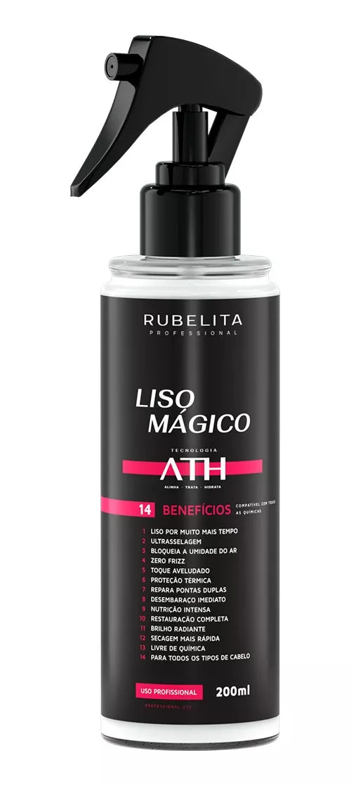 Rubelita Spray ATH Magic Smooth Treatment Liso Mágico 14 Benefits Hair Spray 200ml - Rubelita