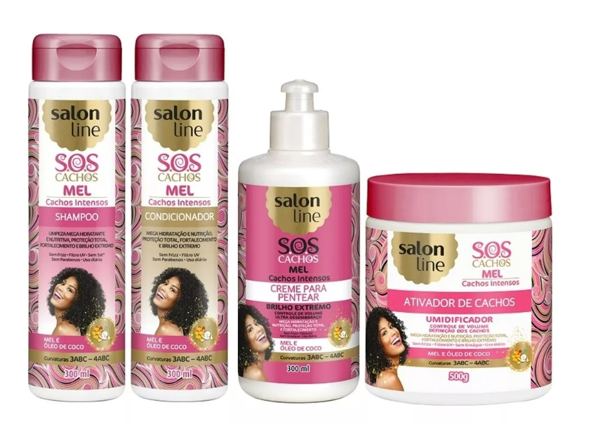 Salon Line Home Care Set Salon Line S.O.S Honey Curls Intense Curly Wavy Treatment Kit 4 Prod.
