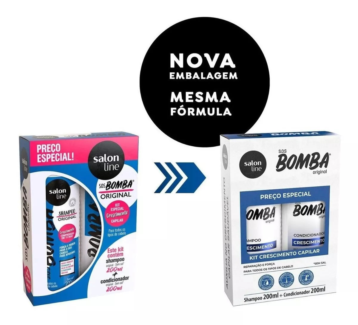 Salon Line Home Care Set Salon Line Strenght Hair Grow Original Whey Protein SOS Bomba Kit 3 Products