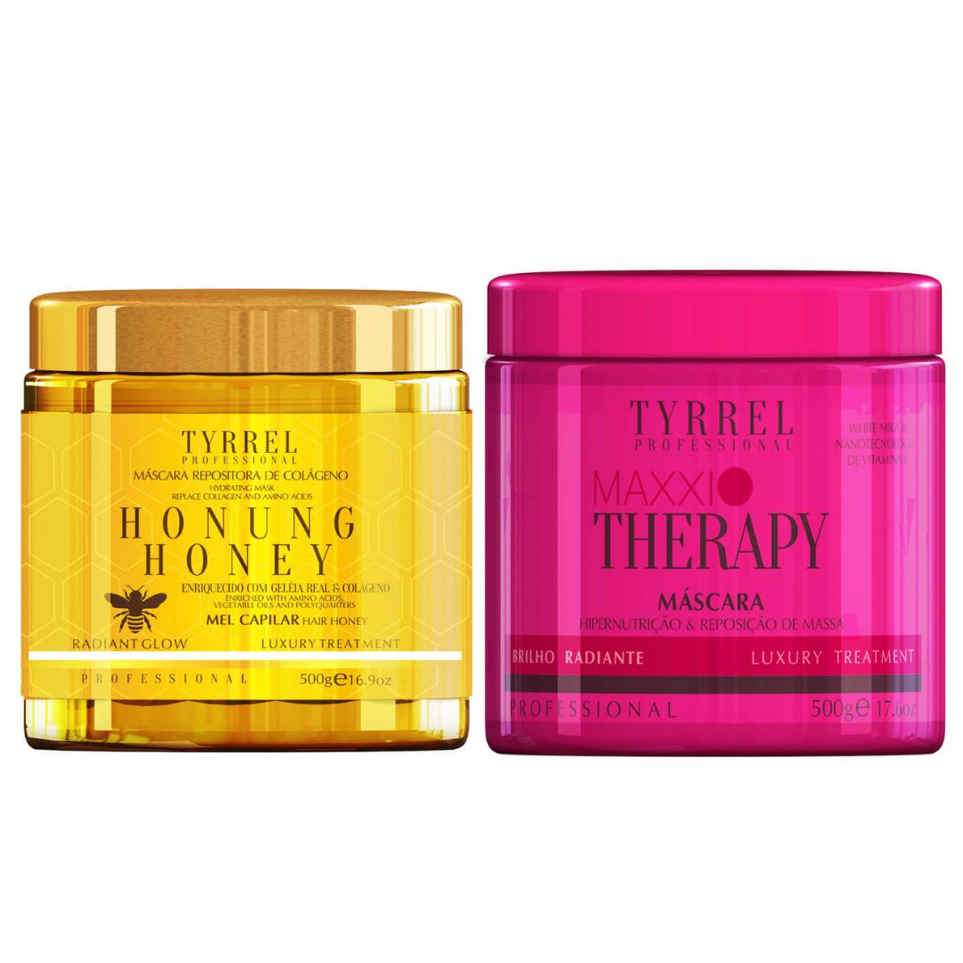 TYRREL Brazilian Keratin Tyrrel Maxxi Therapy + Honey Hair Masks Treatment Kit - 2x 500ml (16.9oz)