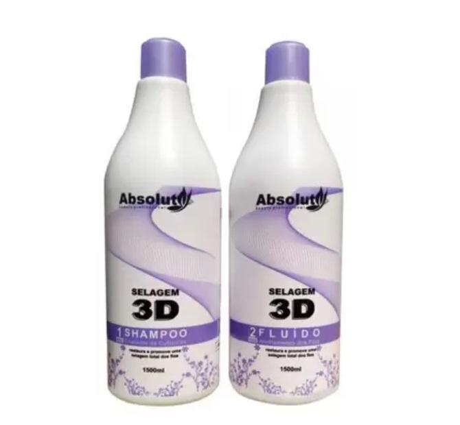 Absoluty Beauty 3D Brazilian Keratin Treatment 3D Sealing Smoothing Straightening Treatment Kit 2x1L - Absoluty Beauty 3D