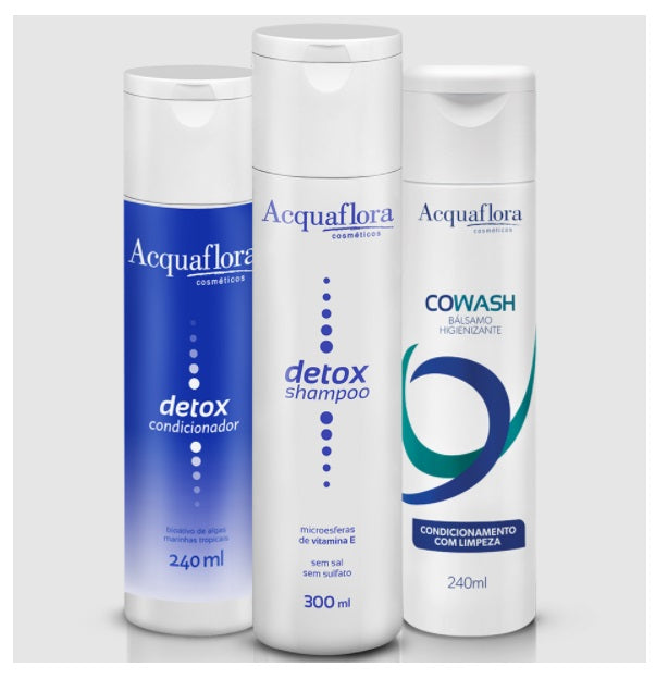 Acquaflora Hair Care Kits Detox + Co Wash Conditioning Cleansing Hair Treatment Kit 3 Itens - Acquaflora