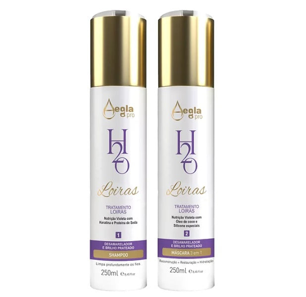 Aegla Pro Shampoo & Conditioner Sets H2o Blond Home Care Violet Nourishing Hair Treatment Kit 2x250ml - Aegla Pro