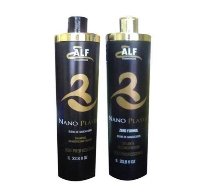 Alf Cosmetics Brazilian Keratin Treatment Nano Hair Plastic Natural Smooth Effect Reconstructor Kit 2x1 - Alf Cosmetics