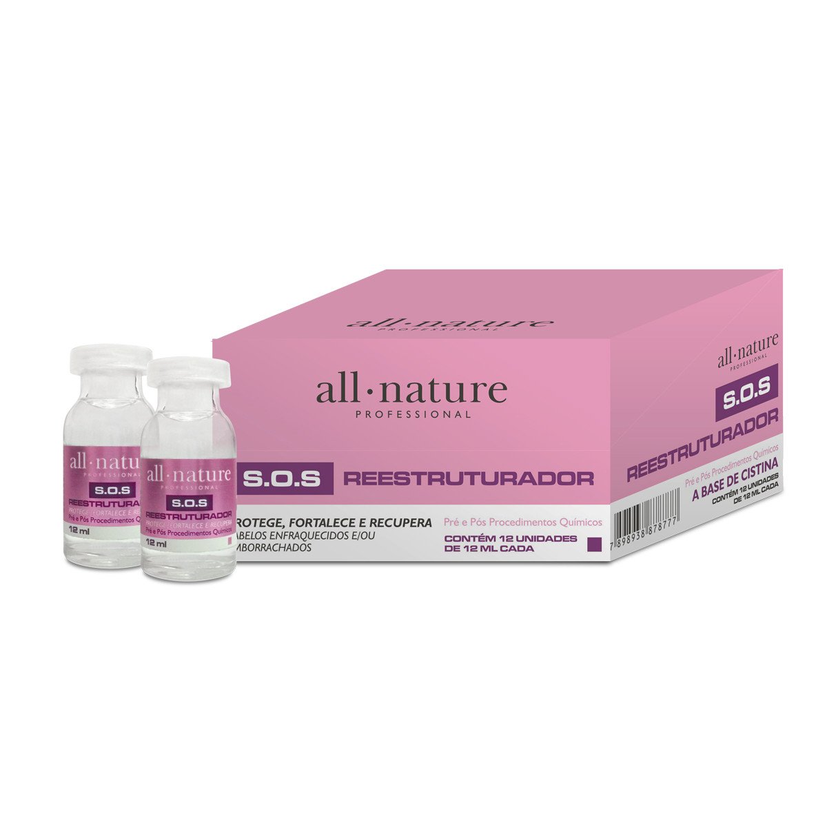 All Nature Home Care Cystine SOS Restructurer Protection Strengthening Recovery 12x12ml - All Nature