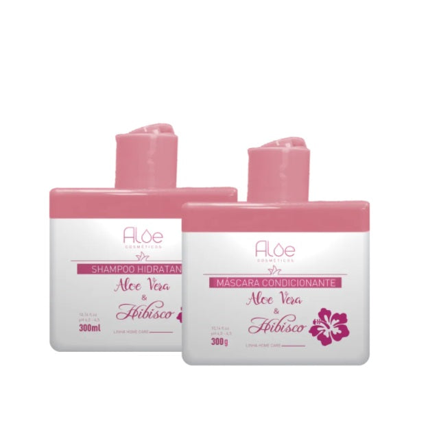 Aloe Hair Care Kits Aloe Vera & Hibiscus Hair Maintenance Home Care Treatment Kit 2x300ml - Aloe