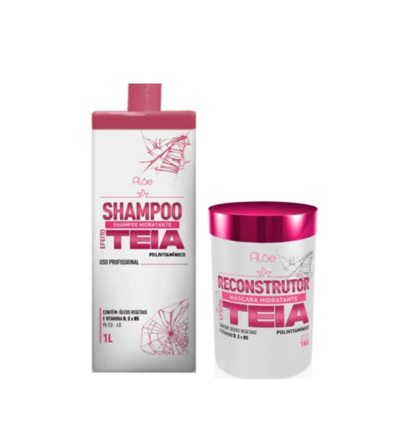 Aloe Hair Care Kits Teia Web Effect Hair Moisturizing Reconstructor Vitamins Treatment Kit 2x1 - Aloe