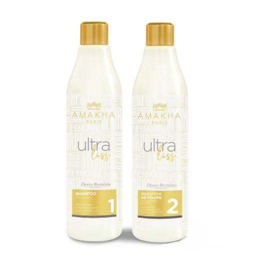 Amakha Brazilian Keratin Treatment Ultra Liss Brazilian Blowout Volume Reducer Hair Smoothing Kit 2x1L - Amakha
