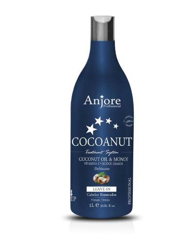 Cocoanut Hidratante Leave-in Aceites de coco y monoi Acabado de cabello seco 1L - Anjore