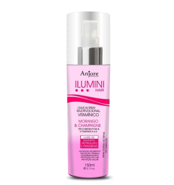 Anjore Hair Care Leave-in Vitamin Strawberry & Champagne Finisher Ilumini Hair 150ml - Anjore