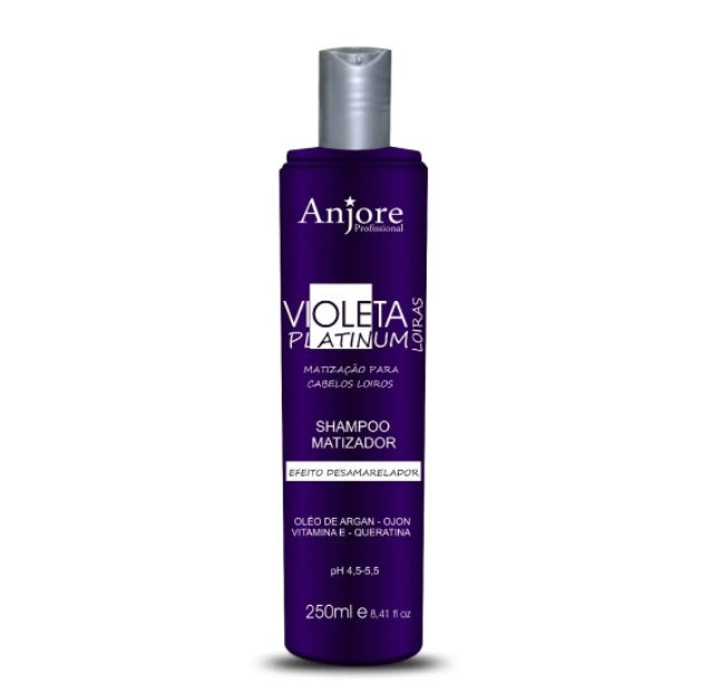 Anjore Shampoo Platinum Violet Tinting Blond Hair Color Maintenance Shampoo 250ml - Anjore