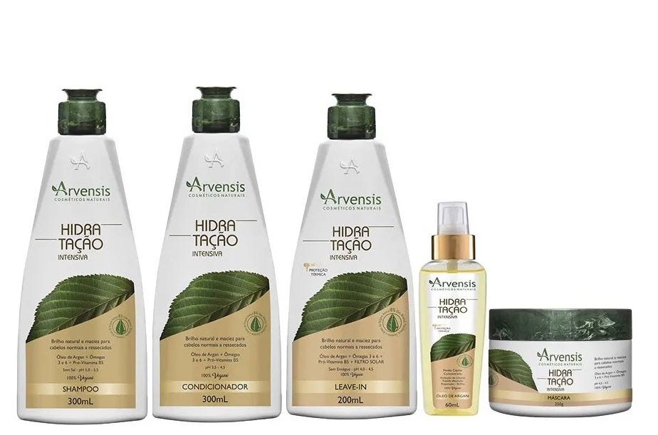 Arvensis Hair Care Kits Intensive Hydration Argan Dry Hair Vegan Treatment Kit 5 Itens - Arvensis