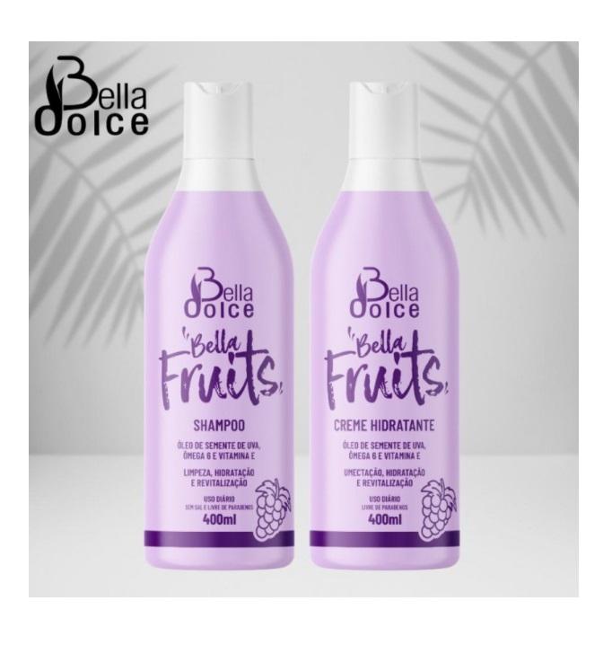 Bella Dolce Home Care Bella Fruits Grape Seed Oil Moisturizing Reconstruction Kit 2x400 - Bella Dolce