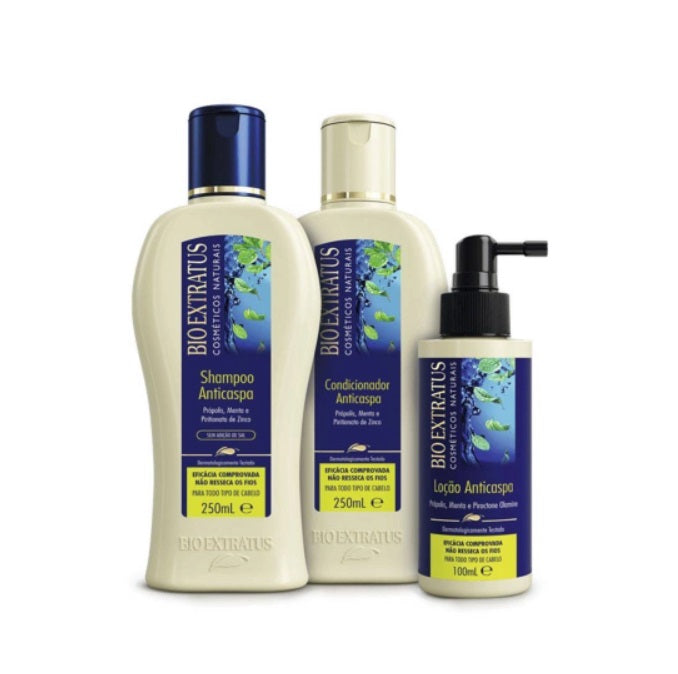 Bio Extratus Hair Care Kits Anti Dandruff Hair Hydration Propolis Mint Treatment Kit 3 Itens - Bio Extratus