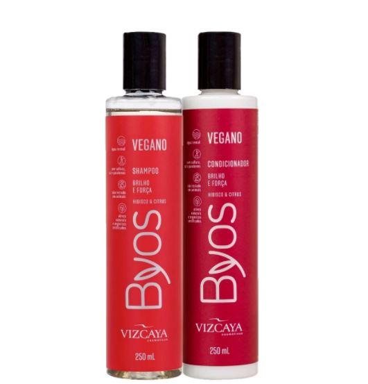 Byos Brazilian Keratin Treatment Byos Brightness Strength Hibiscus Apple Extract Patchouli Oil Kit 2x250ml - Vizcaya