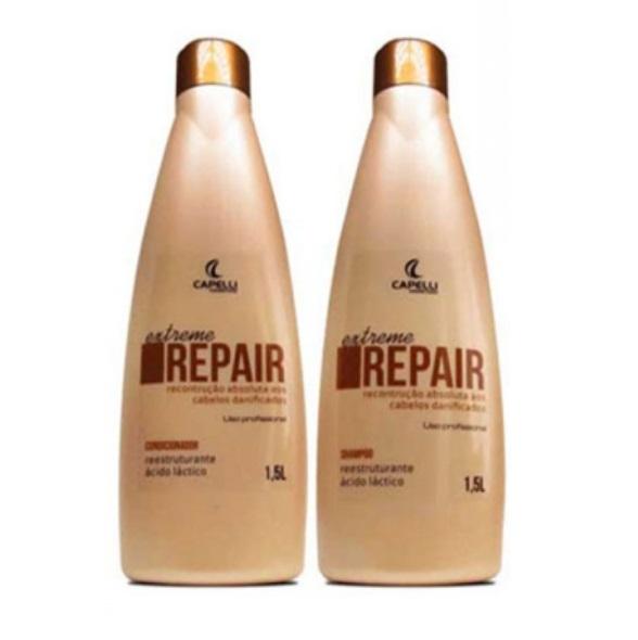 Capelli Brazilian Keratin Treatment Absolute Rapair Hair Reconstruction Lactic Acid Restore Kit 2x1,5L - Capelli