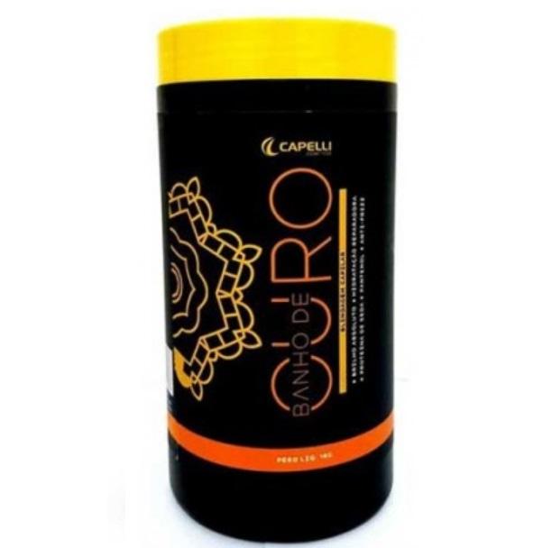 Capelli Hair Mask Gold Bath Super Hair Hydration Moisturizing Softness Treatment 1Kg - Capelli