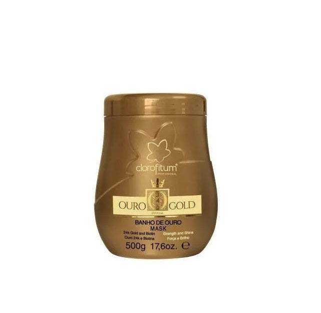 Clorofitum Hair Care 24k Gold Bath Strenght Shine Nourishing Hair Treatment Mask 500g - Clorofitum
