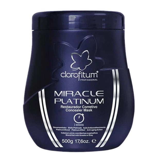 Clorofitum Hair Care Miracle Platinum Blond Hair Color Maintenance Restorative Mask 500g - Clorofitum