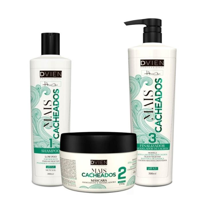D'vien Cosmetics Home Care Mais Cachos Curly Hair Home Care Curls Treatment Kit 3 Itens - D'vien Cosmetics