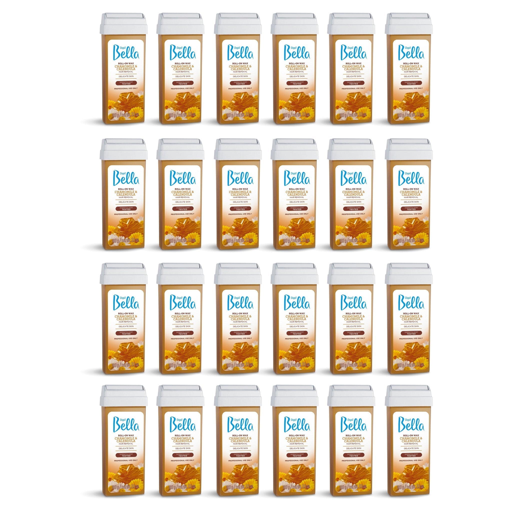Depil Bella Hair Removal Wax Depil Bella Roll on Chamomile and Calendula Wax Hair Removal Cartridges 3.52 Oz (120 Units )