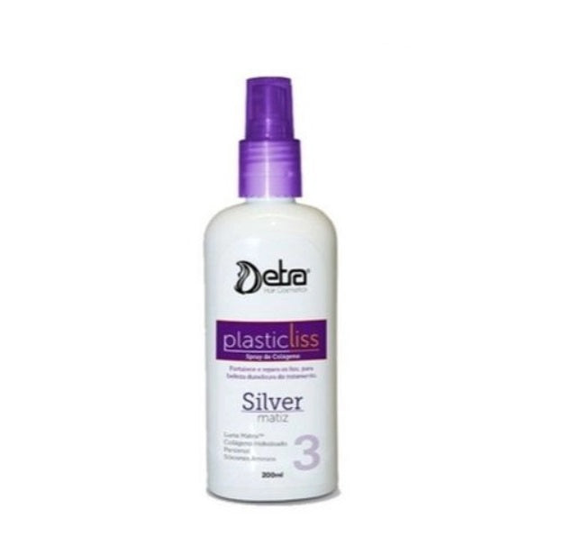Detra Hair Hair Care Plastic Liss Silver Collagen Spray Thermo Activated Hair Repair Treatment 200ml - Detra Hair