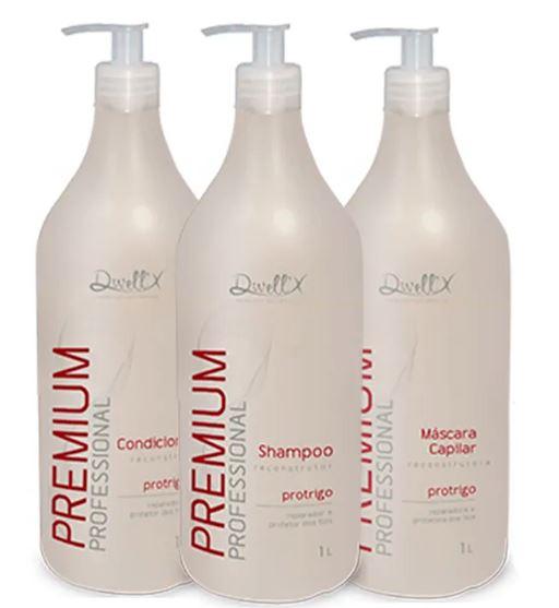 Professional Brazilian Hair Treatment Pro Wheat Premium Kit 3x1L - Dwell'x