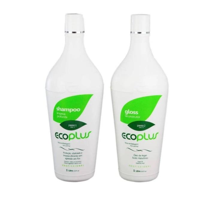 Ecoplus Brazilian Keratin Treatment Argan Oil Hyaluronic Acid Hair Reconstructor Progressive Brush Kit 2x1 - Ecoplus