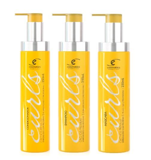 Ecosmetics Brazilian Keratin Treatment Premium Curls Definition Hydration Silkiness Shine Kit 3x250ml - Ecosmetics