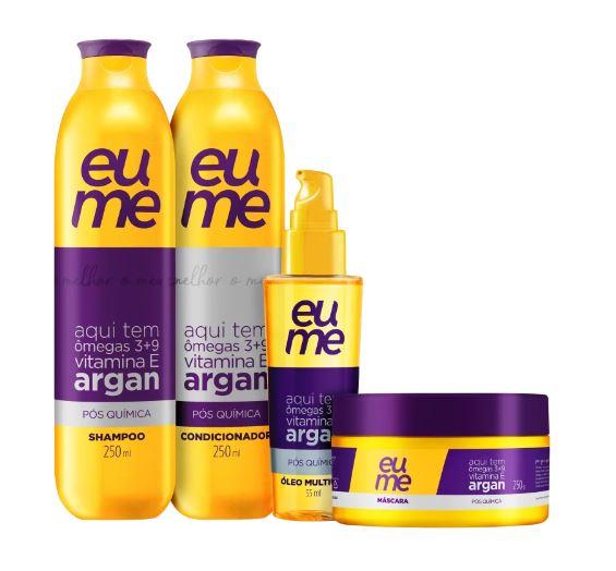 Eume Brazilian Keratin Treatment Post Chemistry Argan Omega 3 + 9 Vitamin E Treatment Kit 4 Products - Eume