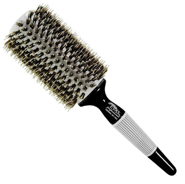Evas Hairbrush Professional Ceramic Wooden Natural / Nylon Bristles Hair Brush MC 605 - Evas