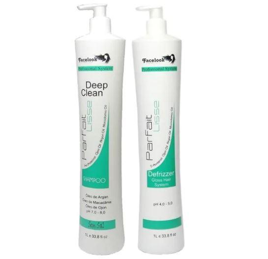 Facelook Brazilian Keratin Treatment Parfait Lisse Sealing Brazilian Blowout Deep Clean Progressive Kit 2x1L - Facelook