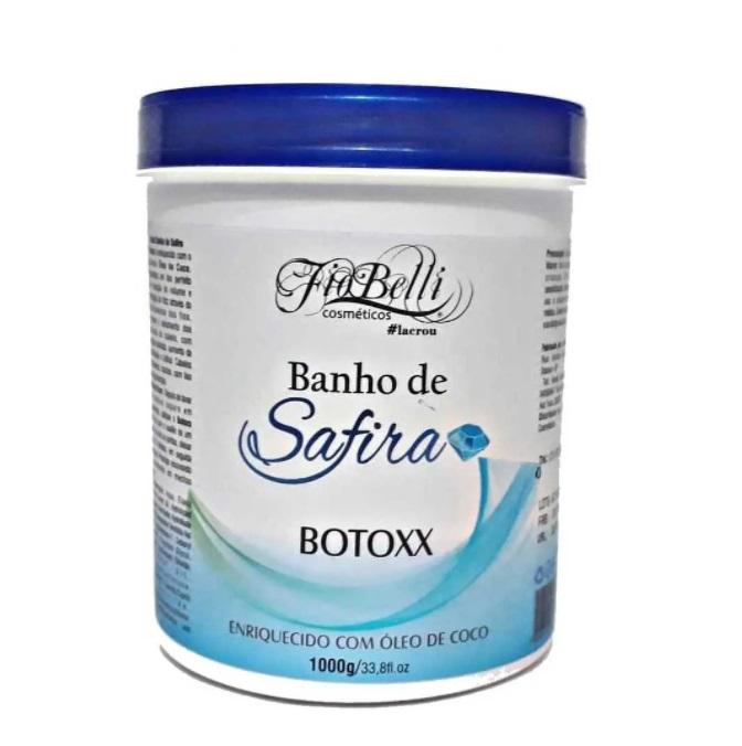 FioBelli Brazilian Keratin Treatment Safira Crystallized Nano Keratin Sapphire Bath Collagen Botoxx 1Kg - FioBelli