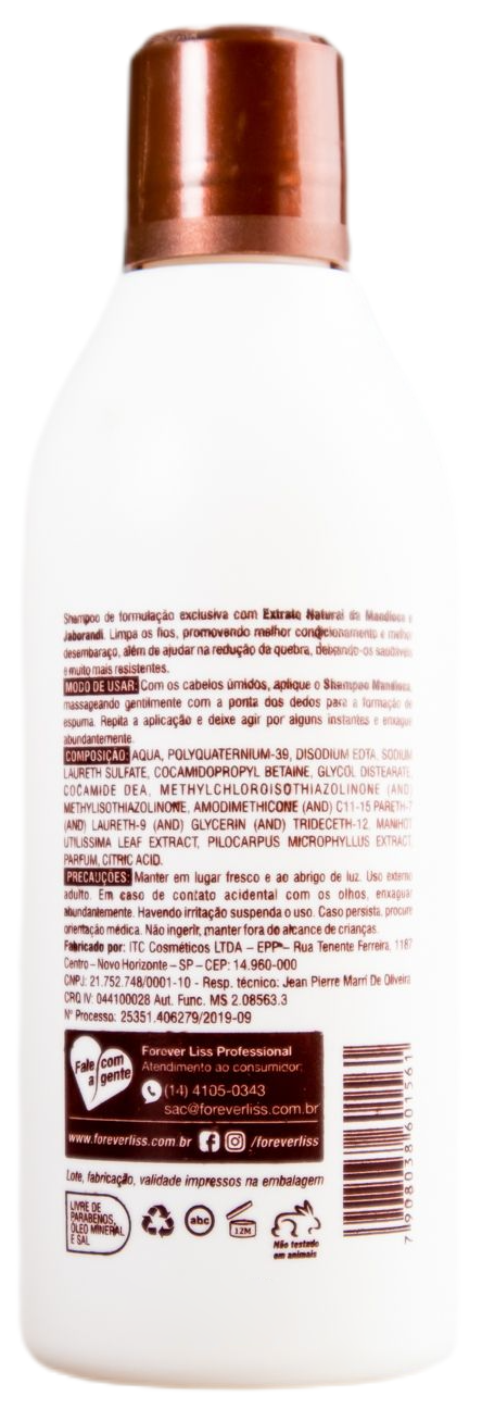 Forever Liss Brazilian Keratin Treatment Cassava Jaborandi Deep Hair Recovery Shampoo Power Life 300ml - Forever Liss