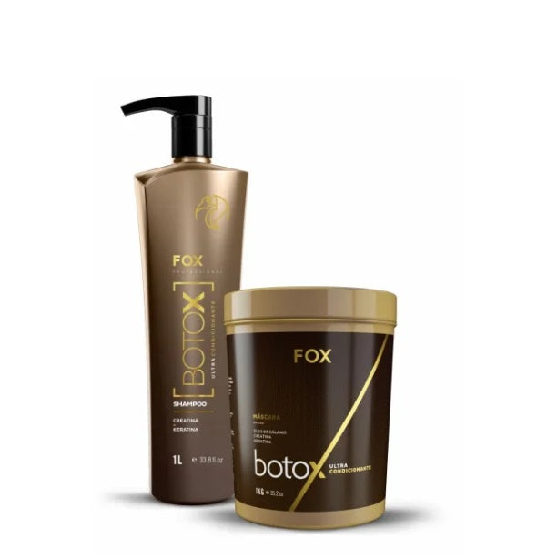 Fox Hair Straighteners BTX Btox Ultra Conditioning Hair Straightening Smoothing Treatment Kit 2x1 - Fox