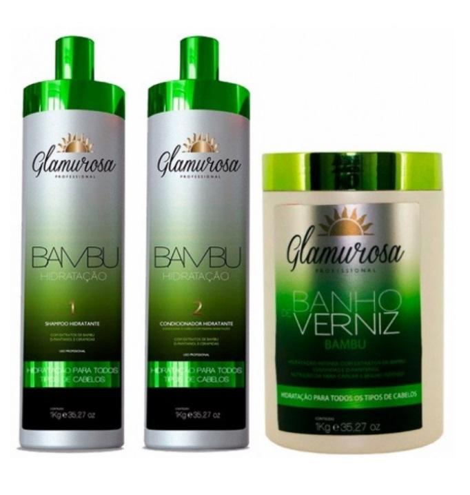 Glamurosa Cosmetics Hair Treatment Bamboo Varnish Bath Moisturizing Treatment Hair Kit 3x1L - Glamurosa Cosmetics