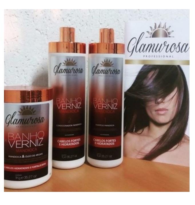 Glamurosa Cosmetics Home Care Mandioca Cassava Varnish Bath Home Care Hair Kit 3x1L - Glamurosa Cosmetics