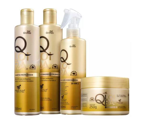 Griffus Brazilian Keratin Treatment QLoira Blonde Revitalizing Sun Protection Softness Treatment Kit 4 Prod. - Griffus