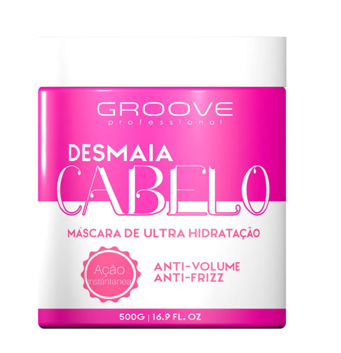 Groove Hair Mask Desmaia Cabelo Ultra Hydration Anti Frizz Anti Volume Instant Mask 500g - Groove