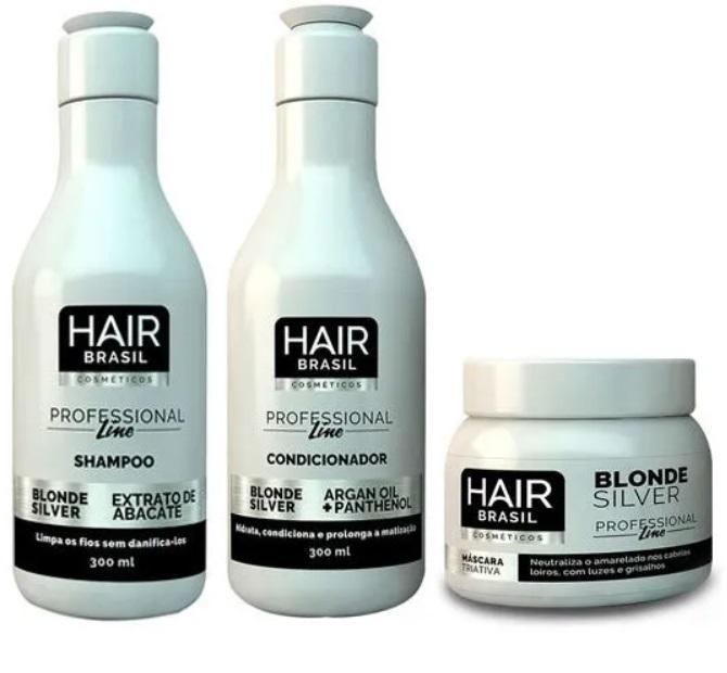 Hair Brasil Home Care Blonde Tinting Daily Argan Oil Panthenol Home Care Kit 3 Itens - Hair Brasil
