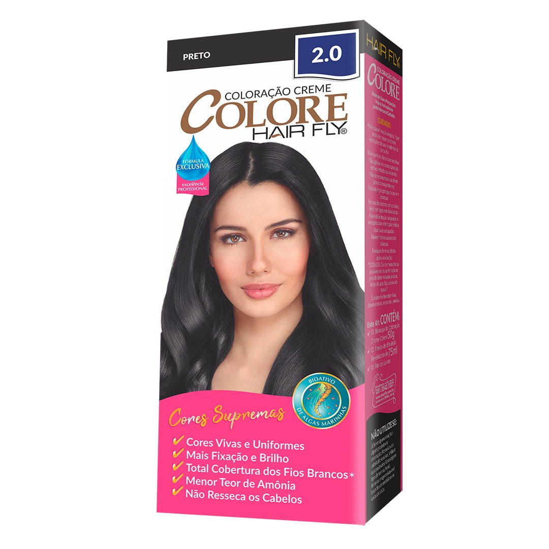 Hair Fly Hair Coloring Hair Fly Coloring Cream Color 2.0 - Black 125g