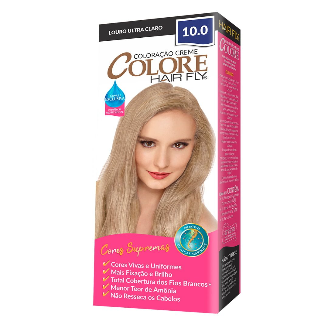 Hair Fly Hair Coloring Hair Fly Coloring Cream Colors 10.0 Blond Ultra Clear 125g
