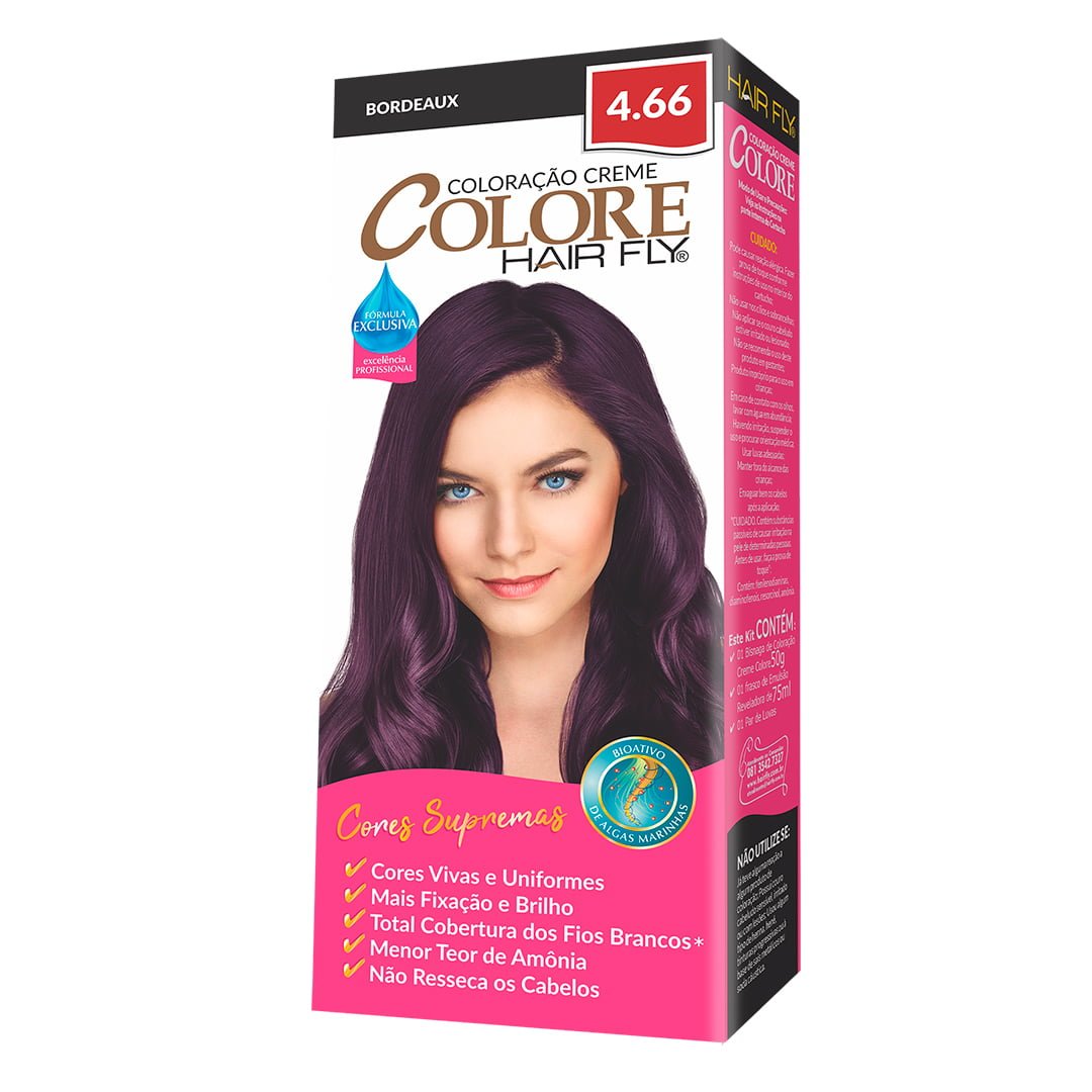 Hair Fly Hair Coloring Hair Fly Coloring Cream Colors 4.66 - Bordeaux 125g