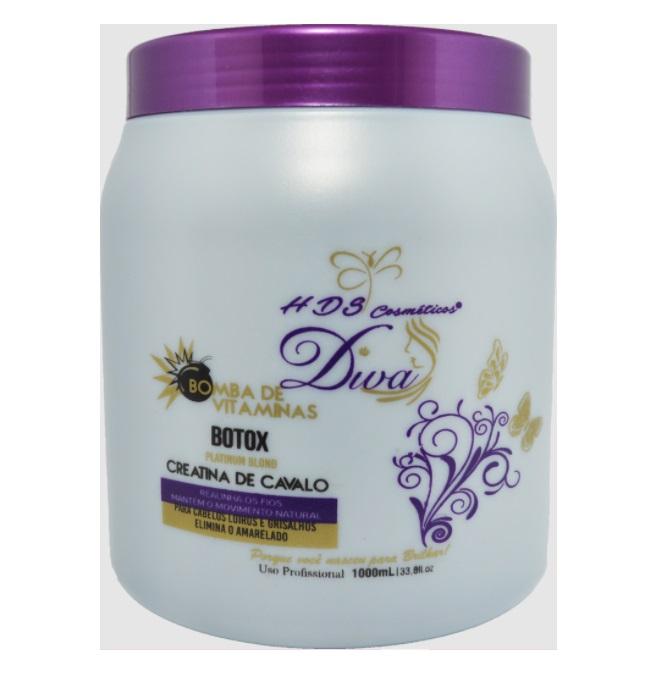 HDS Cosmetics Brazilian Keratin Treatment Diva Platinum Blond Tinting Horse Creatine Vitamins Btx Btox 1Kg - HDS Cosmetics