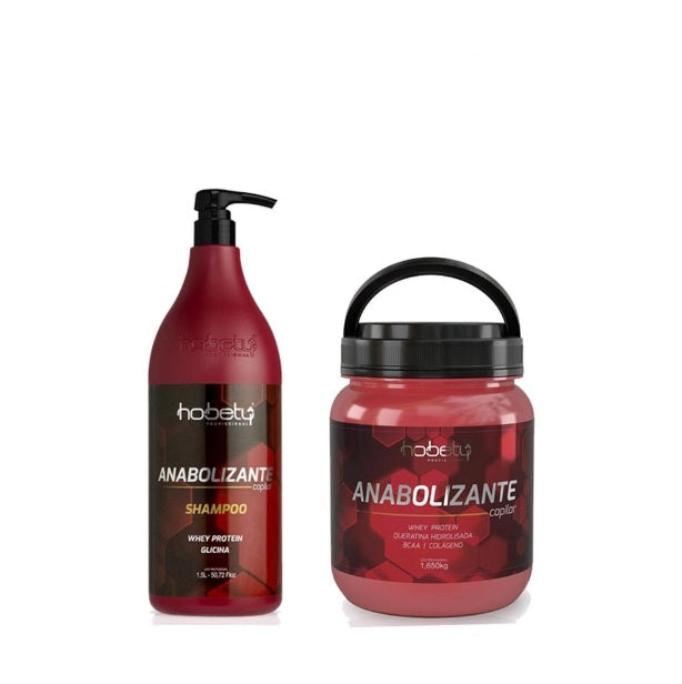 Hobety Hair Care Kits Anabolizante Hair Anabolic Strenghtening Hydration Treatment Kit 2 Itens- Hobety