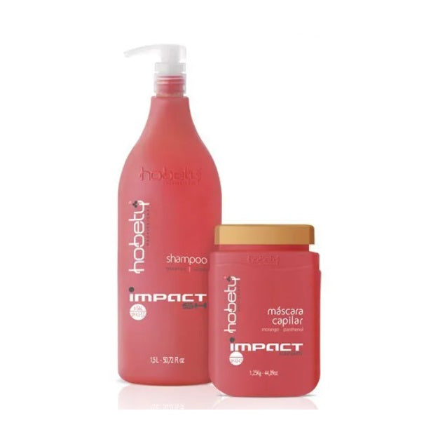 Hobety Hair Care Kits Strawberry Impact Hair Hydration Shine Silkiness Restore Treatment Kit 2 Itens - Hobety