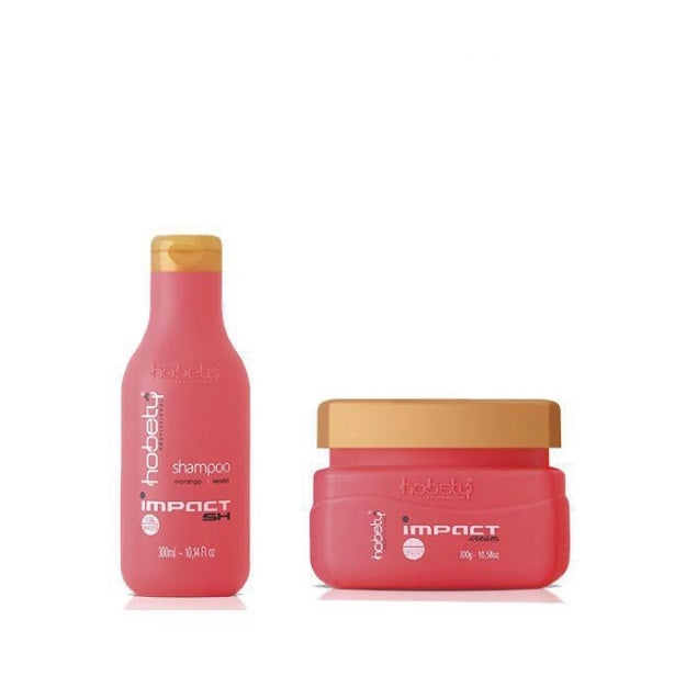 Hobety Hair Care Kits Strawberry Impact Hair Hydration Shine Silkiness Restore Treatment Kit 2x300 - Hobety