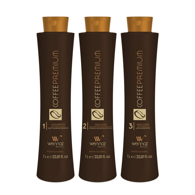 Honma Tokyo Brazilian Keratin Treatment Coffee Premium All Liss Progressive Brush Kit 3x1L - WENNOZ
